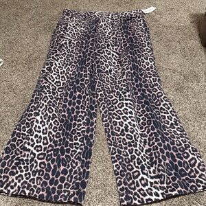 Leopard Print Wide-Leg Pants